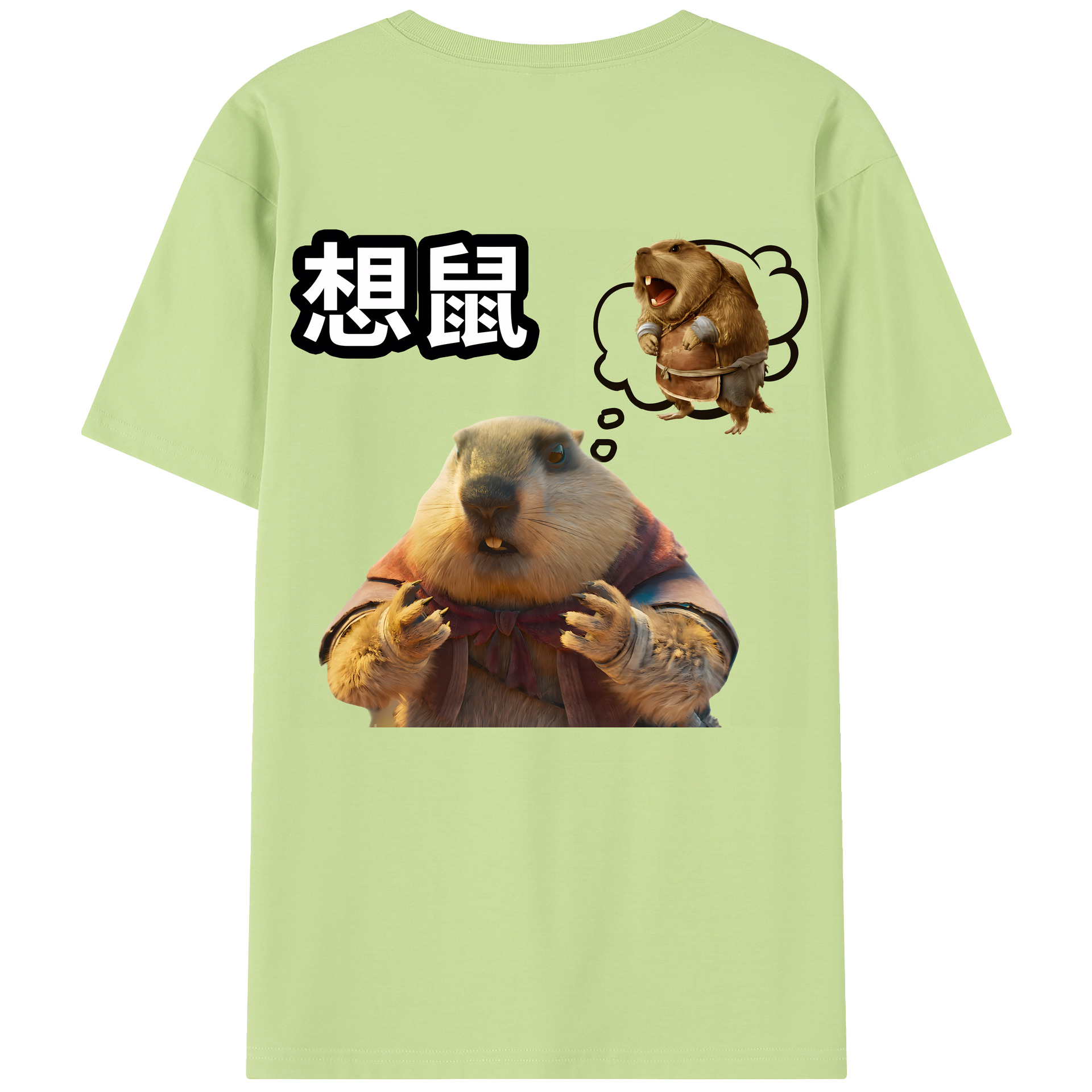 （画像用） Ne Zha 2 ナタ 魔童の大暴れ 綿100％半袖Tシャツ（背面プリント）